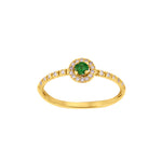 Load image into Gallery viewer, 18ct Gold Emerald and Diamond Solitaire Ring
