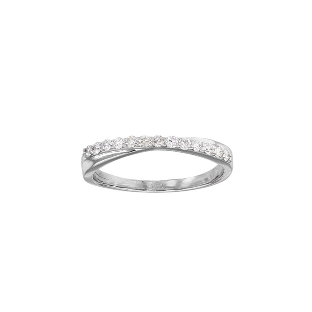 18ct White Gold Crossover Diamond Ring