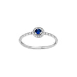Load image into Gallery viewer, 18ct White Gold Sapphire &amp; Diamond Solitaire Ring
