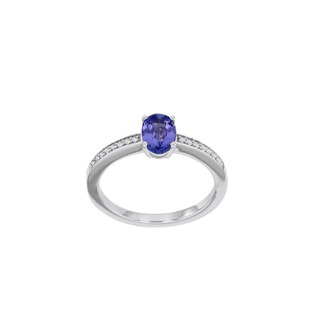 18ct Gold Oval Tanzanite & Diamond Ring