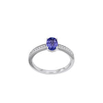 Load image into Gallery viewer, 18ct Gold Oval Tanzanite &amp; Diamond Ring
