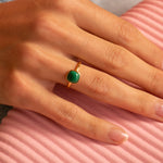 Load image into Gallery viewer, 9ct Gold Malachite Cabochon Ring
