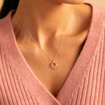 Load image into Gallery viewer, 9ct Gold CZ &amp; Plain Circles Pendant
