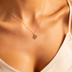 Load image into Gallery viewer, 9ct Gold Clover Leaf with CZ Necklace
