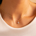 Load image into Gallery viewer, 9ct Gold Pear CZ Necklace
