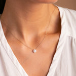 Load image into Gallery viewer, 9ct Gold Floating CZ Halo Necklace
