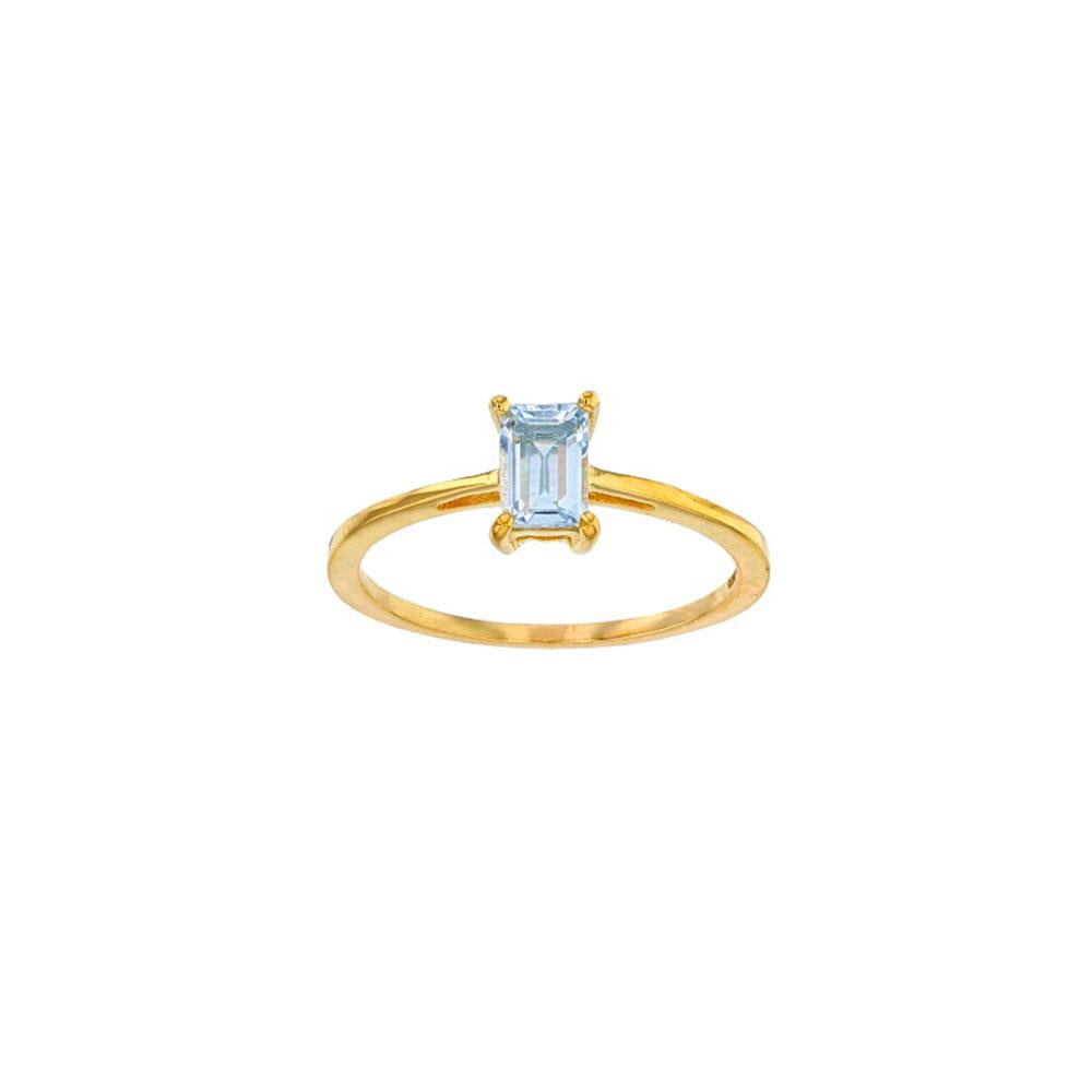 18ct Gold Rectangle Aquamarine Ring