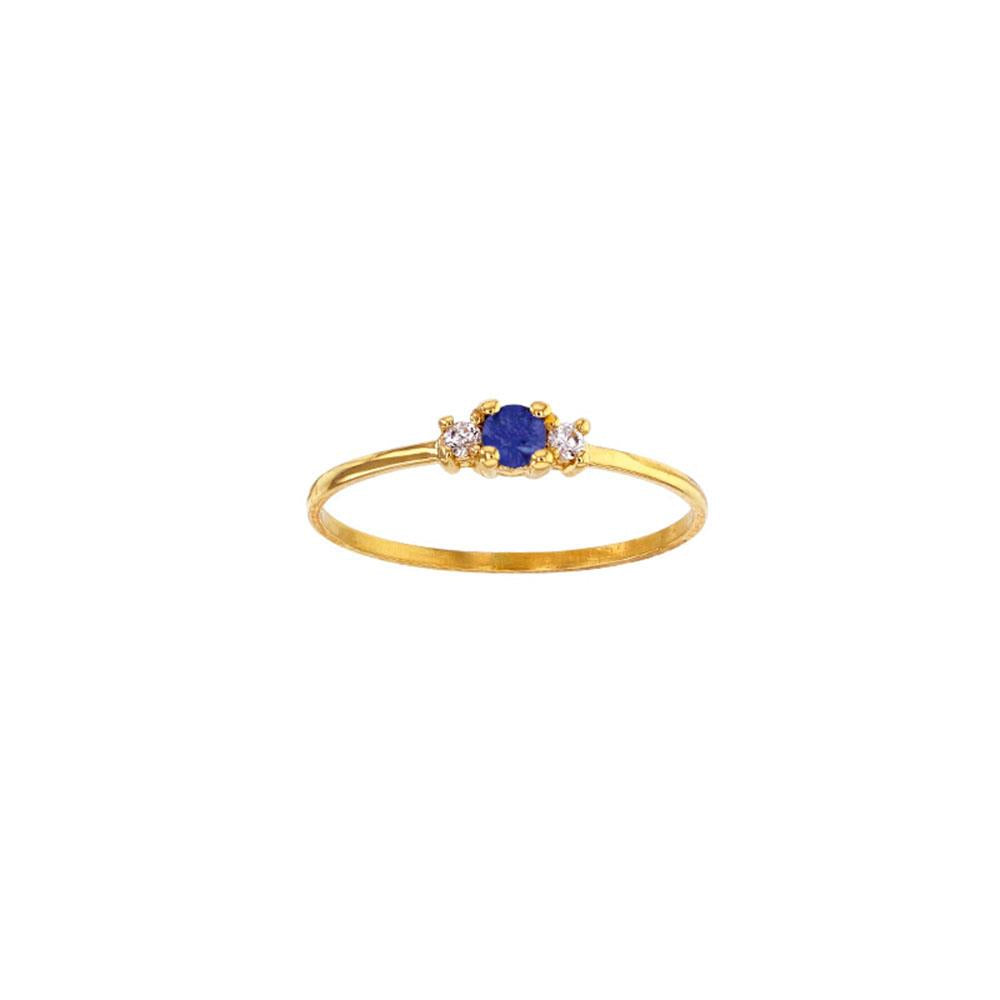 18ct Gold Round Sapphire Diamond Ring