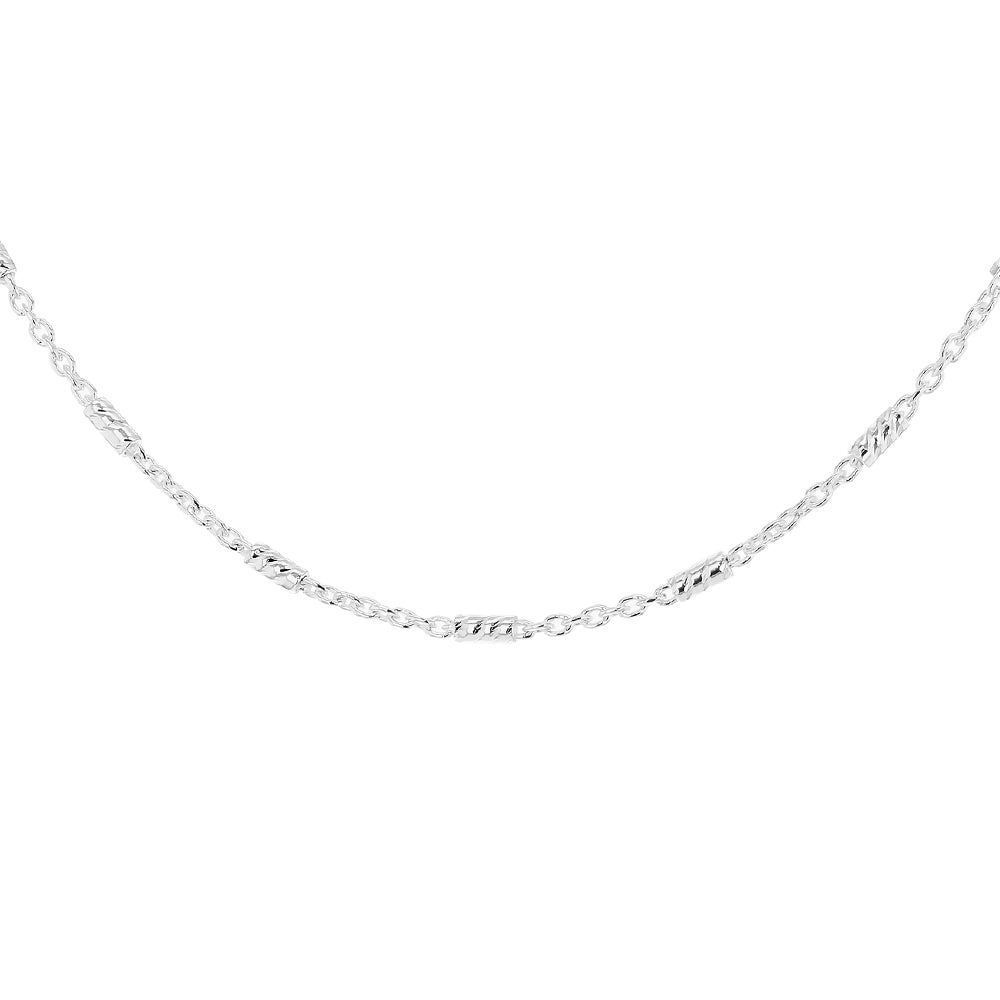 Silver Trace Bead Necklace