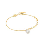 Load image into Gallery viewer, Gold Plated Pearl Chunky Bracelet
