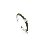 Load image into Gallery viewer, Silver Forest Green CZ Ring
