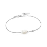 Load image into Gallery viewer, Silver Single Pearl Bracelet
