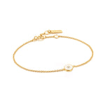 Load image into Gallery viewer, Gold Plated Optic White Enamel Bracelet
