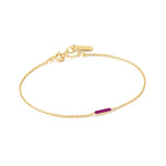 Load image into Gallery viewer, Gold Plated Berry Enamel Bar Bracelet
