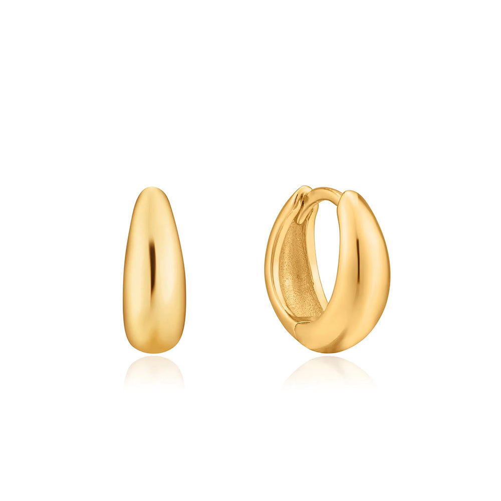 Gold Plated Luxe Huggie Hoop Earrings