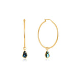 Load image into Gallery viewer, Gold Plated Abalone Drop Hoop Earrings

