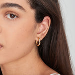 Load image into Gallery viewer, Gold Plated Scattered Stars Hoop Earrings
