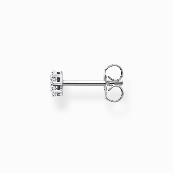 Silver Small Cluster Set Single Stud Earring