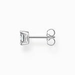 Load image into Gallery viewer, Silver Square CZ Stone Single Stud Earring
