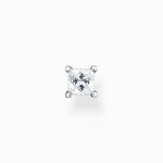 Load image into Gallery viewer, Silver Square CZ Stone Single Stud Earring
