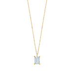 Load image into Gallery viewer, 18ct Gold Rectangle Aquamarine Pendant
