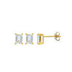 Load image into Gallery viewer, 18ct Gold Rectangle Aquamarine Earrings
