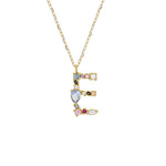 Load image into Gallery viewer, 18ct Gold CZ Initial E Necklace
