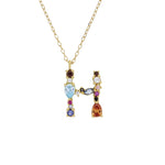 Load image into Gallery viewer, 18ct Gold CZ Initial H Necklace
