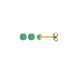 Load image into Gallery viewer, 18ct Gold Green Chalcedony Bezel Stud Earrings
