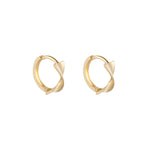 Load image into Gallery viewer, 9ct Gold Bow Twist Huggie Hoop Earrings
