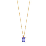 Load image into Gallery viewer, 18ct Gold Rectangle Tanzanite Pendant Necklace
