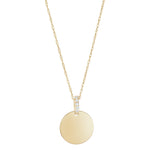 Load image into Gallery viewer, 9ct Gold Disc with CZ Bail Pendant Necklace
