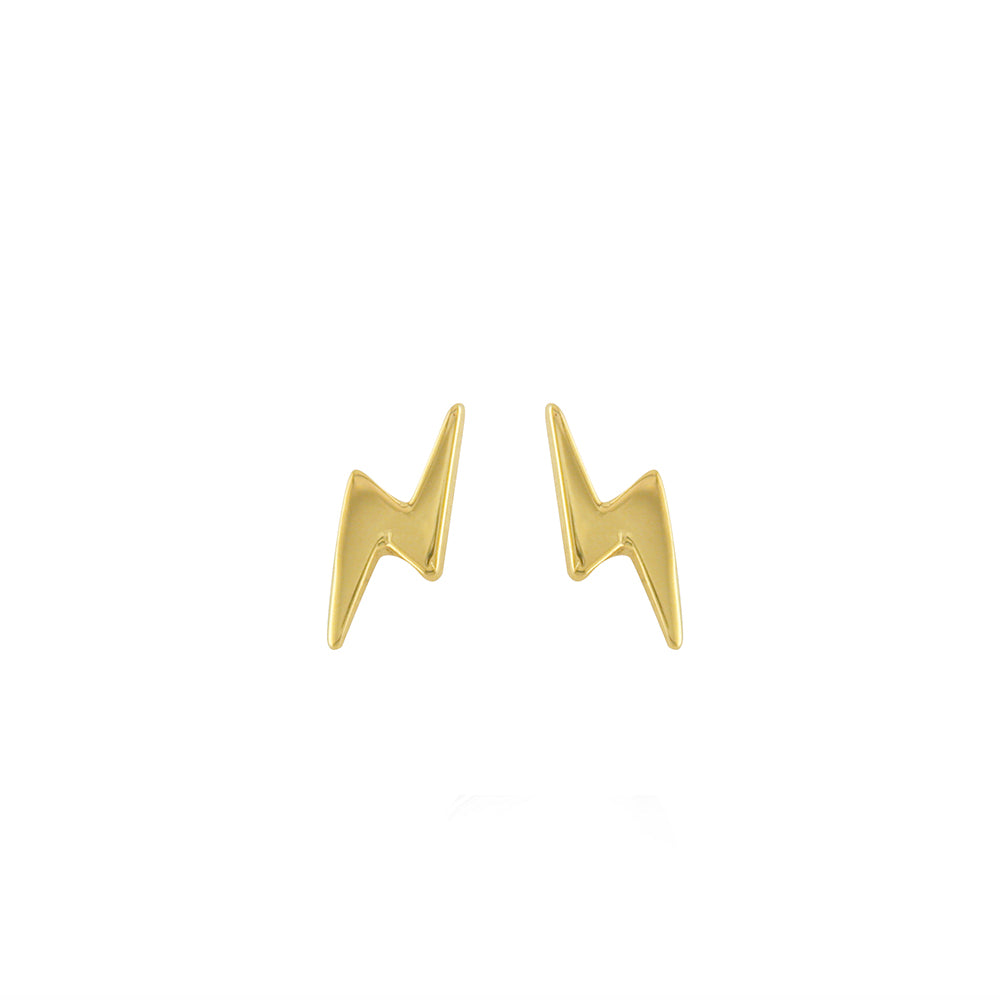 9ct Gold Small Lightening Stud Earrings