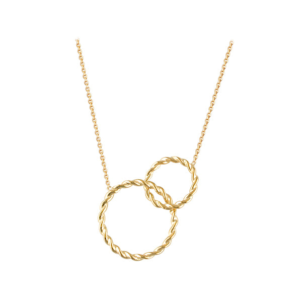 9ct Gold Interlocking Rope Circle Necklace