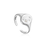 Load image into Gallery viewer, Silver Starry Opal Signet Ring
