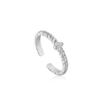 Load image into Gallery viewer, Silver Rope Twist Adjustable Ring
