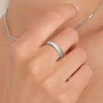 Load image into Gallery viewer, Silver Smooth Twist Wide Band Ring

