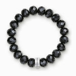 Load image into Gallery viewer, Obsidian Charm Bracelet Silver
