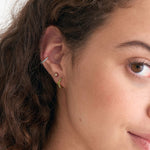 Load image into Gallery viewer, Gold Plated Powder Blue Enamel Ear Cuff
