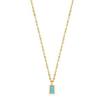 Load image into Gallery viewer, Gold Plated Turquoise Bar Necklace
