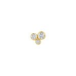 Load image into Gallery viewer, 9ct Gold Bezel CZ Triology Cartilage Earring
