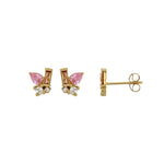 Load image into Gallery viewer, 18ct Gold Pastel Colour CZ Stud Earrings
