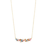 Load image into Gallery viewer, 18ct Gold Pastel Colour Bar Pendant Necklace
