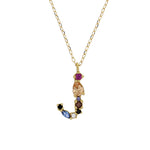 Load image into Gallery viewer, 18ct Gold CZ Initial J Necklace
