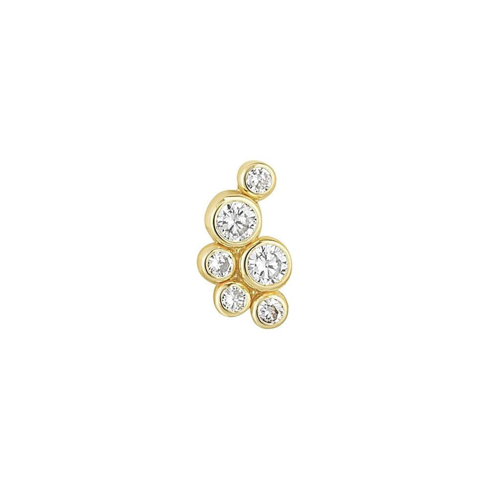 9ct Gold Cubic Zirconia Cluster Cartilage Earring