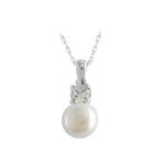 Load image into Gallery viewer, 9ct White Gold Freshwater Pearl &amp; CZ Necklace
