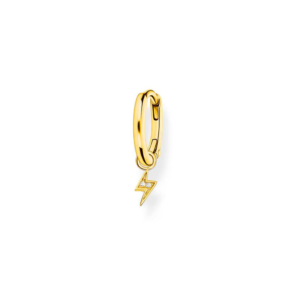 Gold Plated Flash Charm Hoop Earring