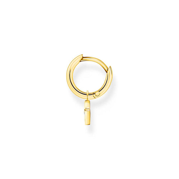 Gold Plated Flash Charm Hoop Earring
