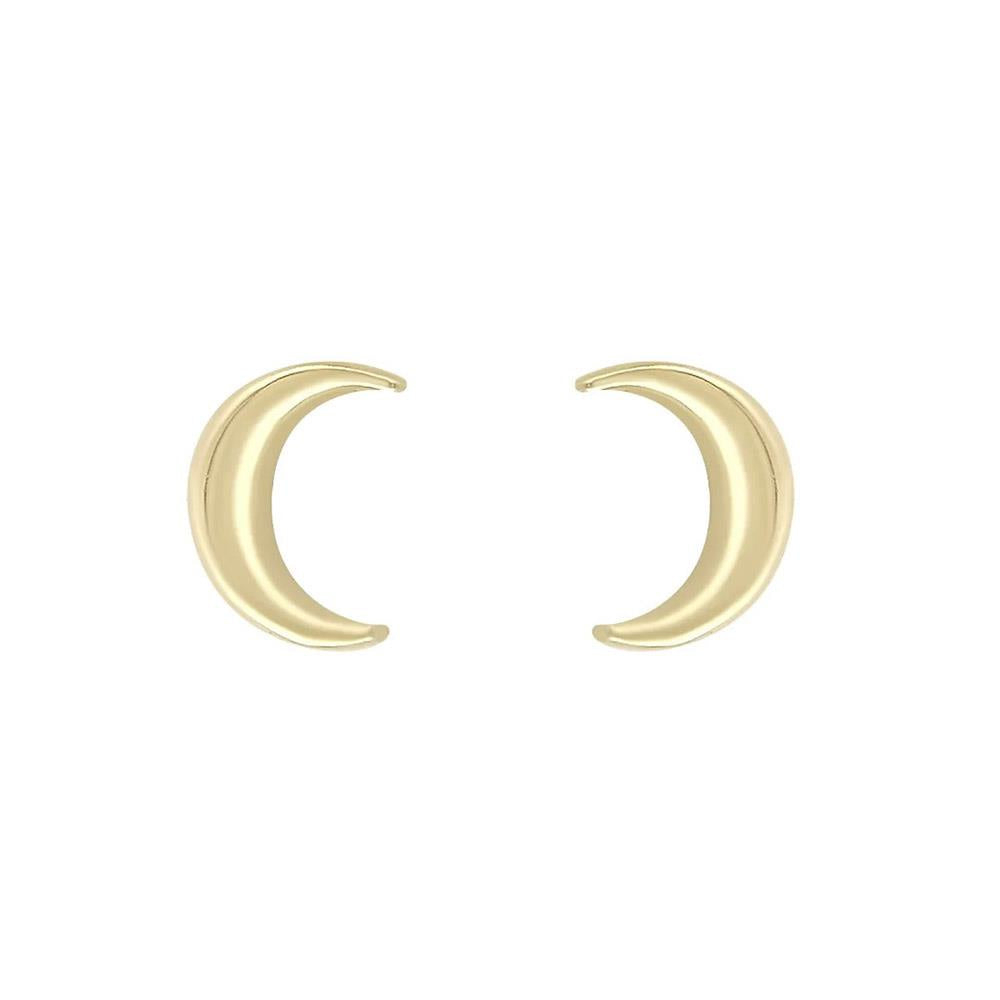 9ct Gold Crescent Moon Studs
