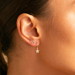 Load image into Gallery viewer, 9ct Gold Star Huggie Hoop Earrings
